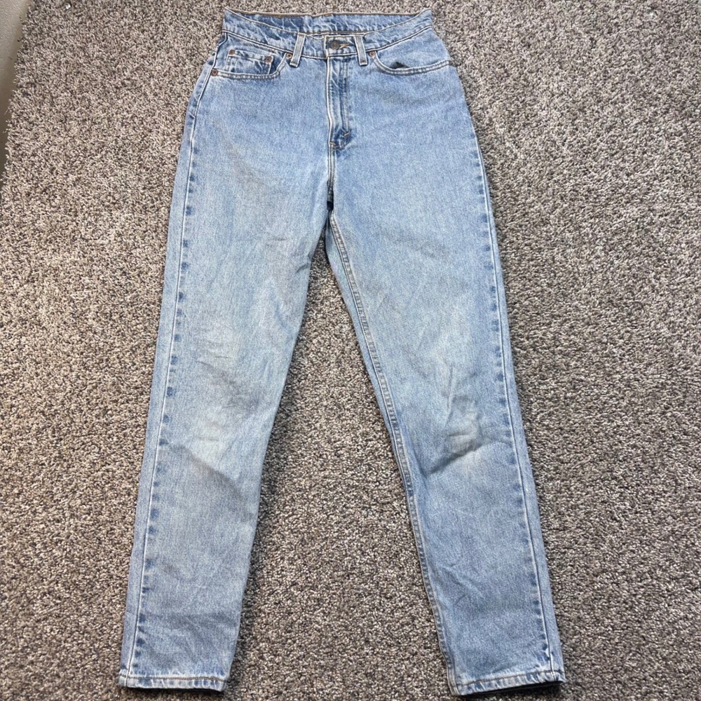 Vintage Levis 512 Women's 27x30 USA Made Slim Tapered Jeans Light Wash Denim 90s - Picture 2 of 11